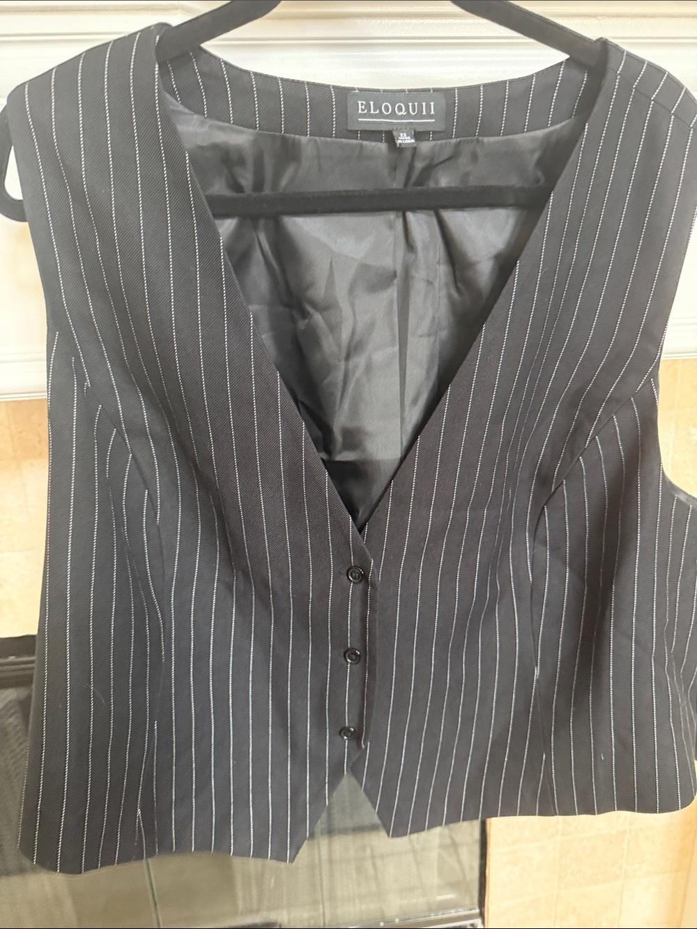 Eloquii Black Pinstripe Suit Vest and Pants Set. sz 22 - Picture 13 of 17